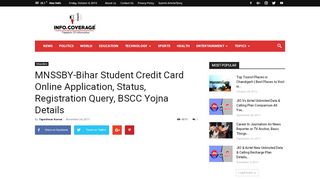 
                            9. MNSSBY-Bihar Student Credit Card Online Application ...