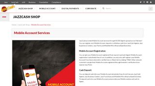 
                            7. Mobile Account Services - JazzCash