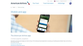 
                            1. Mobile and app − Travel information − American Airlines