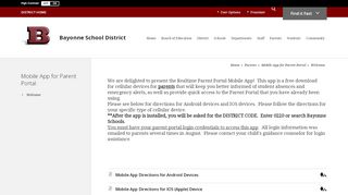 
                            3. Mobile App for Parent Portal / Welcome - Bayonne School District