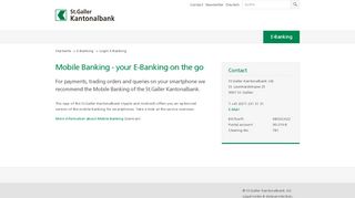 
                            3. Mobile Banking - your E-Banking on the go - SGKB