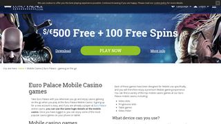 
                            4. Mobile Casino | Euro Palace – gaming on the go