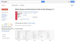 
                            8. Mobile Design and Administration Guide for MicroStrategy 9. 3