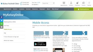 
                            4. Mobile MKO Access | MyKelseyOnline | Kelsey-Seybold Clinic