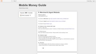 
                            7. Mobile Money Guide: 8. Merchant & Agent Website