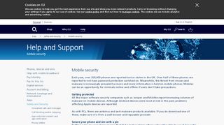 
                            4. Mobile Security | Help & Support - O2