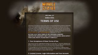 
                            4. Mobile Strike | Terms of Service - Epic War, LLC