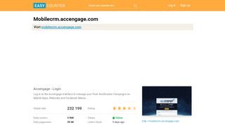 
                            7. Mobilecrm.accengage.com: Accengage - Login - Easy Counter