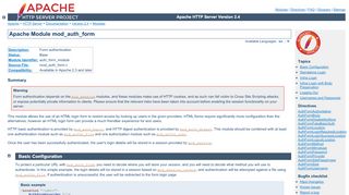 
                            4. mod_auth_form - Apache HTTP Server Version 2.4
