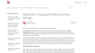 
                            5. Model 5354: Changing the default wireless settings ...