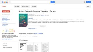 
                            6. Modern Electronic Structure Theory (In 2 Parts) - - Google Books Result