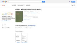 
                            8. Modern Writings on Major English Authors