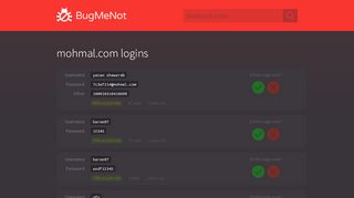 
                            2. mohmal.com passwords - BugMeNot