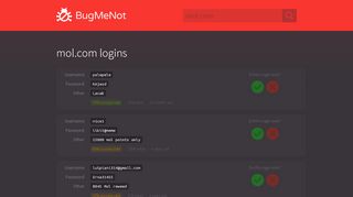 
                            6. mol.com passwords - BugMeNot