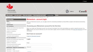 
                            7. Momentum - account login - w05.international.gc.ca