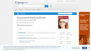 
                            1. Monatsschrift Kinderheilkunde - All Volumes & …