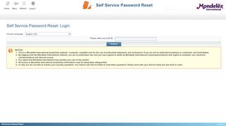 
                            8. Mondelez International - Self Service Password Reset