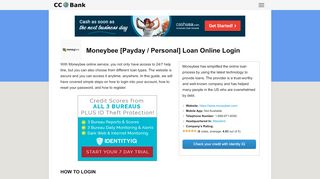 
                            4. Moneybee [Payday / Personal] Loan Online Login - CC Bank