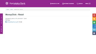 
                            4. MoneyClick - Retail | Karnataka Bank