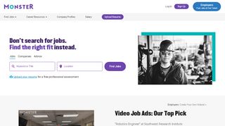 
                            1. Monster Jobs - Job Search, Career Advice & Hiring Resources ...