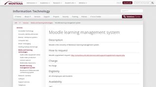 
                            3. Moodle learning management system - University of Montana