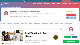 
                            5. MOP Vaishnav College, Chennai Admissions 2019