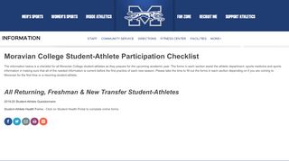 
                            5. Moravian College Student-Athlete Participation Checklist - Moravian ...