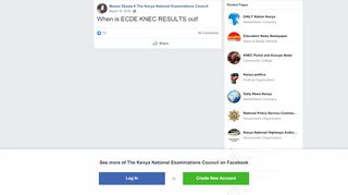 
                            6. Moses Ekaale - When is ECDE KNEC RESULTS out! | Facebook