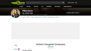 
                            1. Mother's Daughter (tradução) - Miley Cyrus - VAGALUME