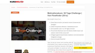 
                            3. Motivationskurs: 30 Tage Challenge | Von Flowfinder (30 tc)
