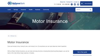 
                            7. Motor Insurance - reliancebank.com.au