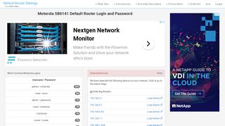 
                            1. Motorola SB6141 Default Router Login and Password