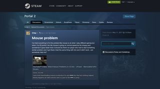 
                            1. Mouse problem :: Portal 2 General Discussions - Steam Community