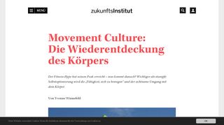 
                            8. Movement Culture: Die Wiederentdeckung des Körpers - Zukunftsinstitut