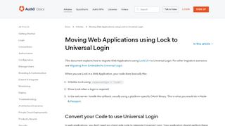 
                            4. Moving Web Applications using Lock to Universal Login - Auth0