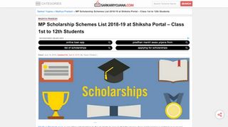 
                            7. MP Scholarship Schemes List 2018-19 (Class Wise) at ...