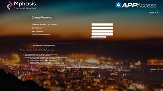 
                            1. MphasiS First-Time Login User - AppAccess Login