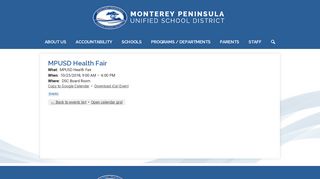 
                            9. MPUSD Health Fair | Monterey Peninsula Unified School District