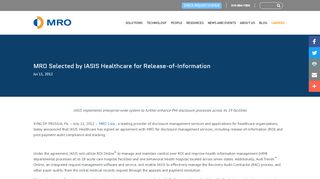 
                            8. MRO Selected by IASIS Healthcare for Release-of-Information - MRO