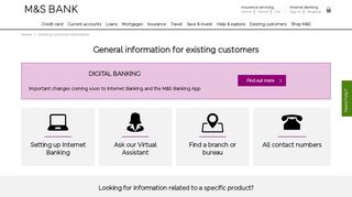 
                            4. M&S Bank Existing Customer Information | M&S Bank