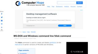 
                            6. MS-DOS and Windows command line fdisk command