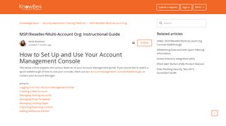 
                            6. MSP/Reseller/Multi-Account Org: Instructional Guide – Knowledge Base