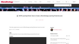 
                            5. MSTR Learning Portal: How to Create a MicroStrategy Learning Portal ...