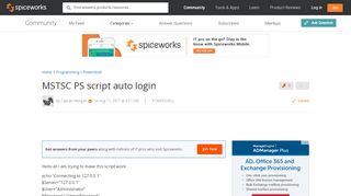 
                            9. MSTSC PS script auto login - The Spiceworks Community