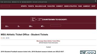 
                            3. MSU Athletic Ticket Office - Student Tickets - Mississippi State