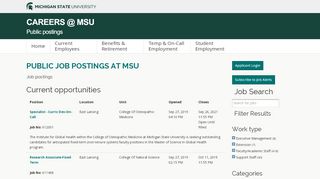 
                            7. MSU Careers Recent Jobs