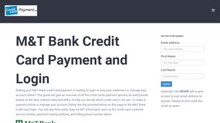 
                            8. M&T Bank Credit Card Payment and Login