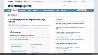 
                            9. M:tel launches public Wi-Fi plans with Alepo platform - Telecompaper