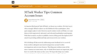 
                            7. MTurk Worker Tips: Common Account Issues