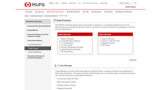 
                            7. MUFG; Trade Finance | Transaction Banking | Products and Services ...